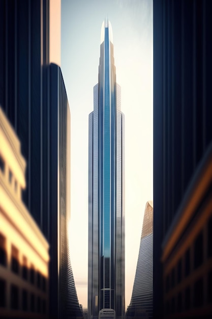 A towering skyscraper