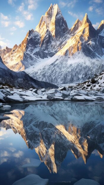 towering snowcapped mountains