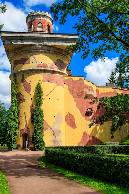 Towerruin in Catherine park at Tsarskoye Selo in Pushkin Russia