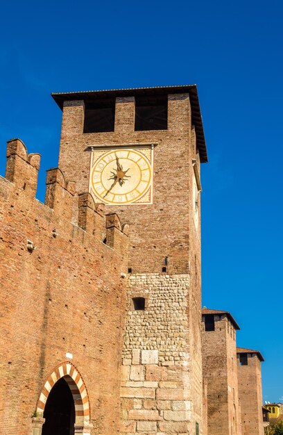 Towers of castelvecchio fortress in verona italy