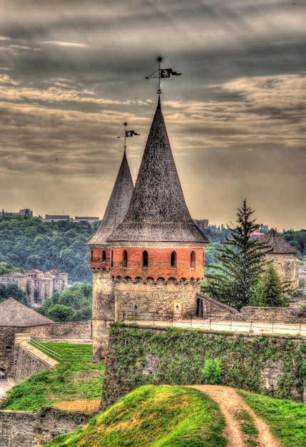 Towers of KamianetsPodilskyi Castle Ukraine