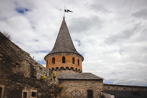 Towers of the Kamyanets-Podolsk fortress. Historical monument of Ukraine. Europe.