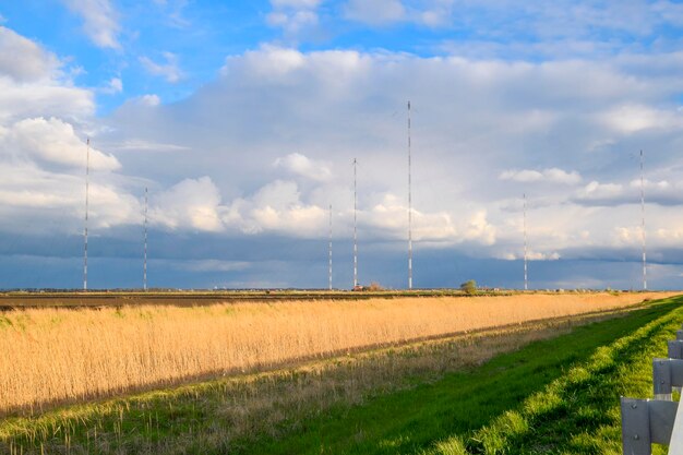 Towers of longwave communication Goliath Radio equipment for
