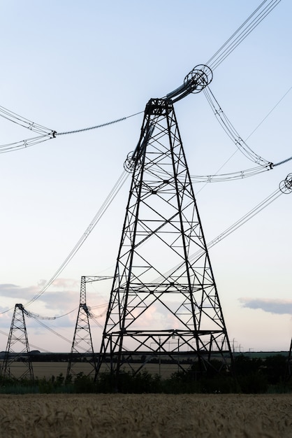 Towers for power transmission lines high voltage