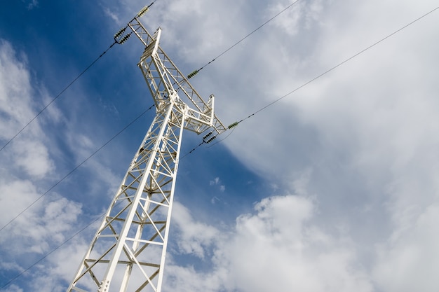 Towers for power transmission lines high voltage