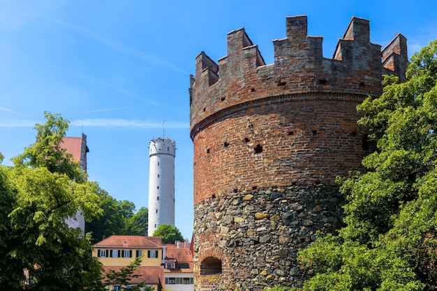 Towers of ravensburg city badenwurttemberg germany