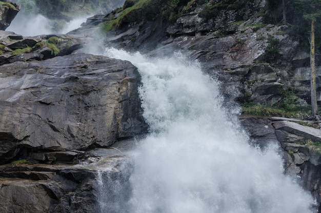 Towing waterfall in the mountains