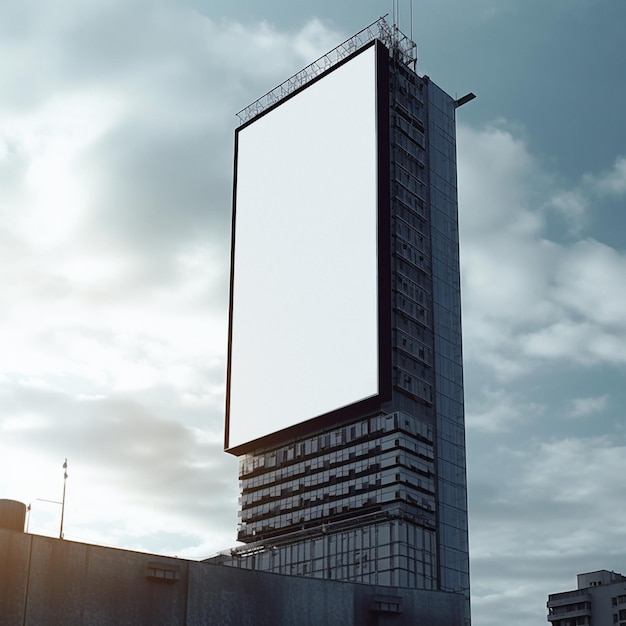 Photo town billboard blank and mockup space for advertising marketing and ai generated news information