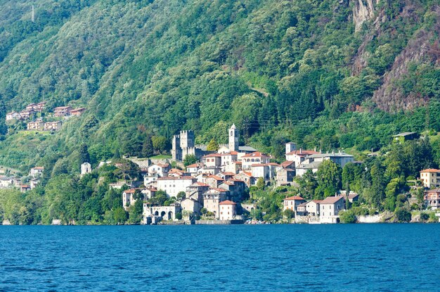 Town on Lake Como coast (Italy)