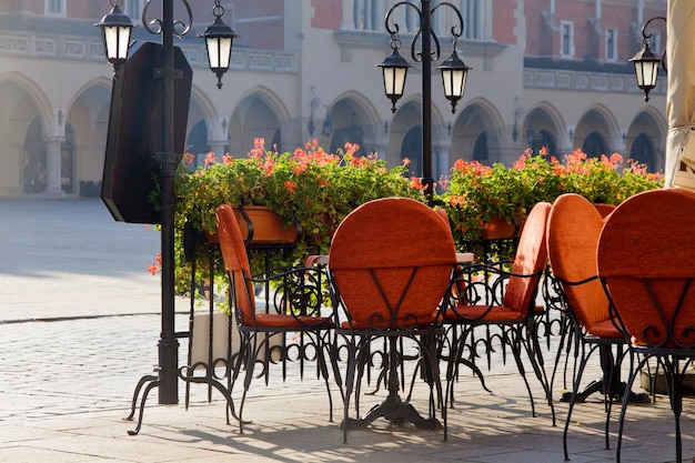 Town market cafe in Cracow