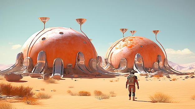 Town on planet mars generative ai