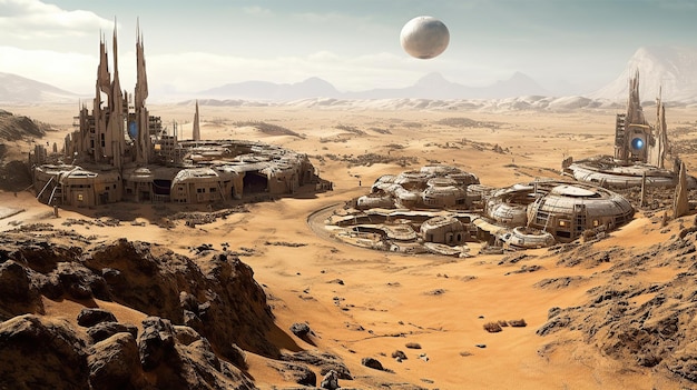 행성 화성의 마을 Generative AI