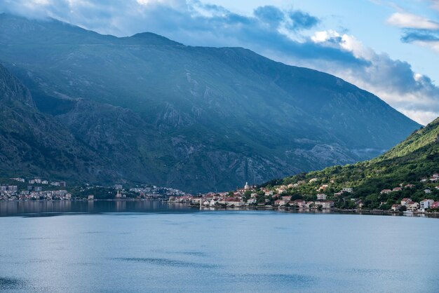 Town of Prcanj on the Bay of Kotor in Montenegro