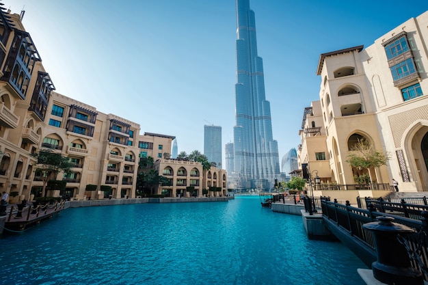 Town scape at summer. Panoramic scene, Dubai.