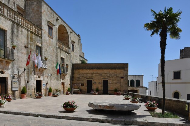 Photo the town square of specchia a medieval village in the puglia region of italy