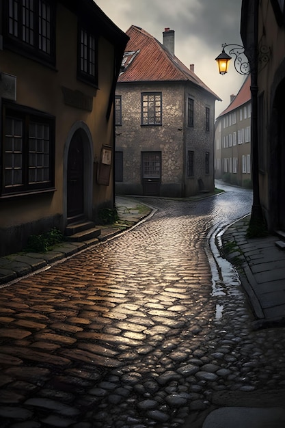 town street with buildings