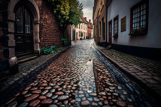 town street with buildings