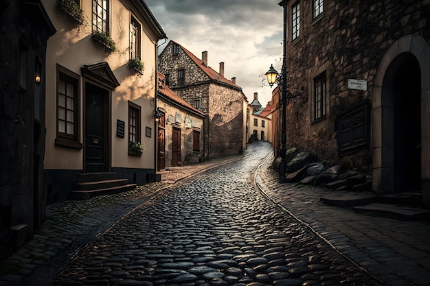 town street with buildings