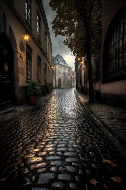 town street with buildings