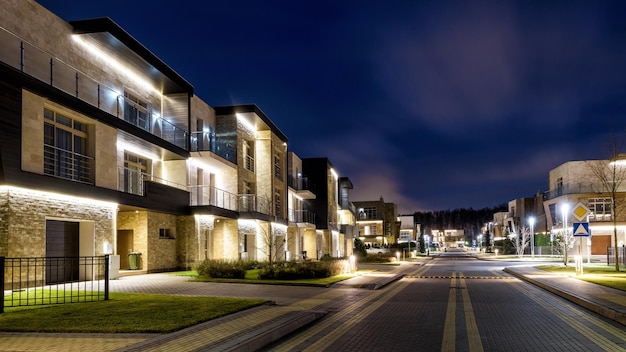 Townhouses in the night town