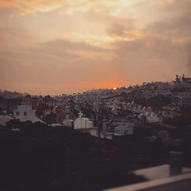 Photo townscape at sunset