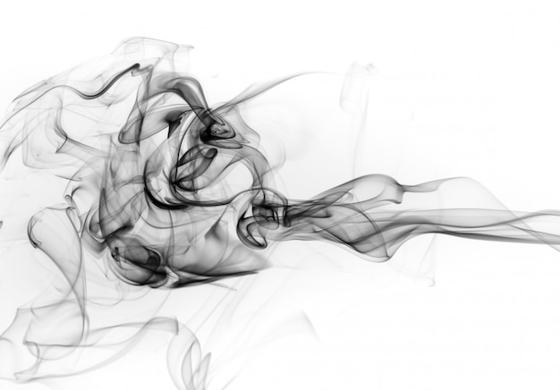 Photo toxic smoke movement on white background, fire design