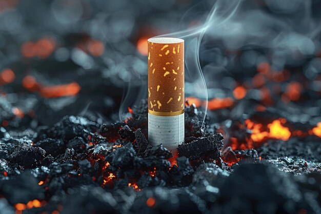 Photo the toxic trash of cigarette butts professional photography