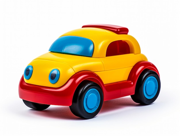 Premium Photo  Toy car on white background generative ai