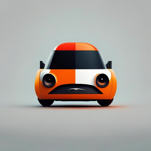 a toy car with a face that says " car ".