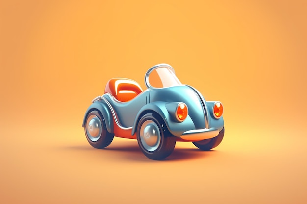 A toy car with a red seat on an orange background generative ai image