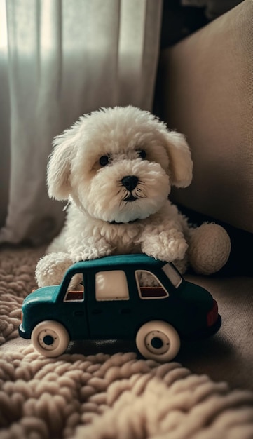 おもちゃの車が乗ったおもちゃの車