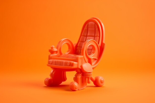 Photo toy chais elounge on orange background