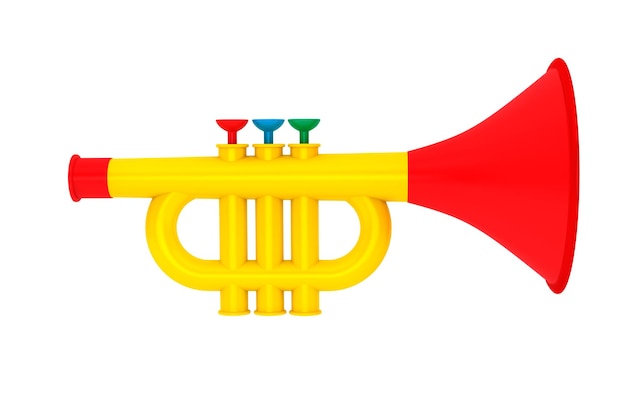 Toy Child's Trumpet on a white background