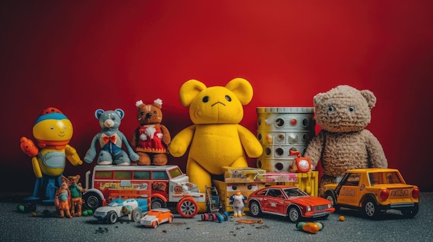 toy collection image with plain background