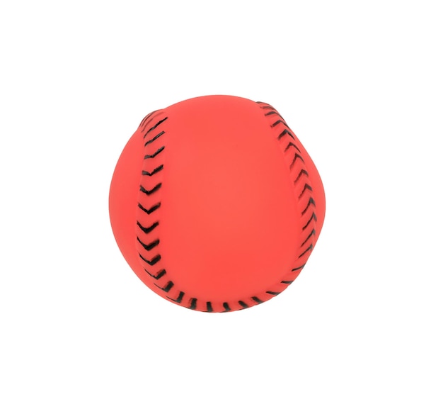 A toy for a dog in the form of a baseball isolated on a white background