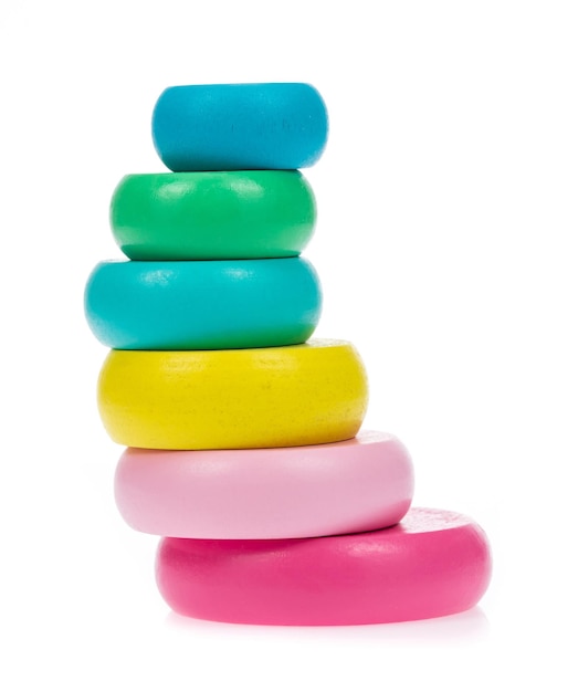 toy educational brain development color recognition toys for kids isolated on a white background.