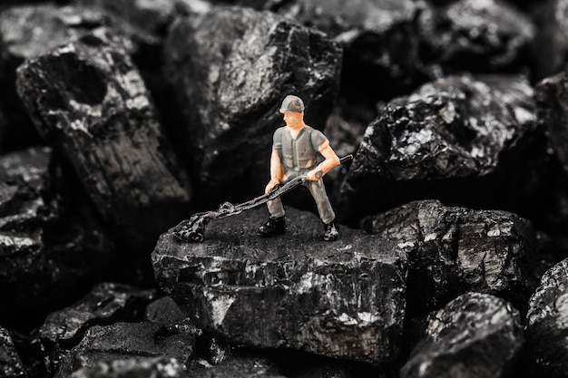 Toy Figurine simulated coal mining