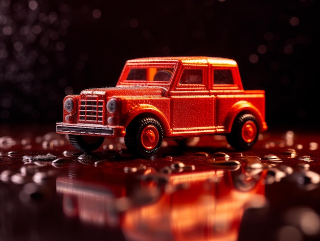 Toy jeep product photography dynamic bright background generative AI