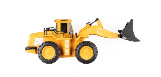 toy machine yellow bulldozer on a white background