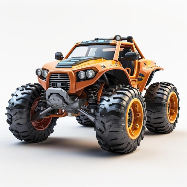 A toy monster truck made by the brand name of the brand of the jeep.