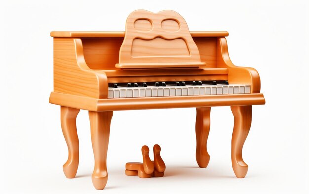 Photo toy piano on white table