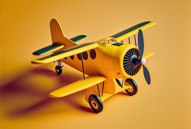 Toy plane composition against a yellow background