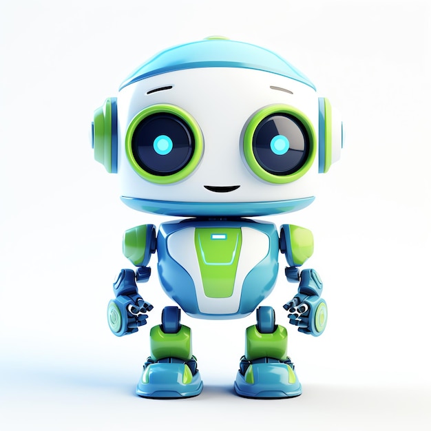 a toy robot with big eyes