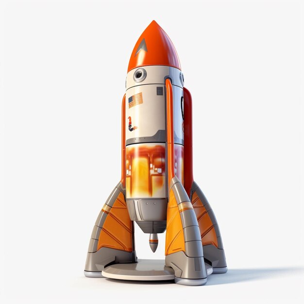 A toy rocket with the letter l on it