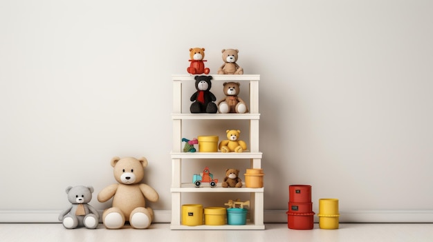 Toy Shelf Filled With Stuffed Animals