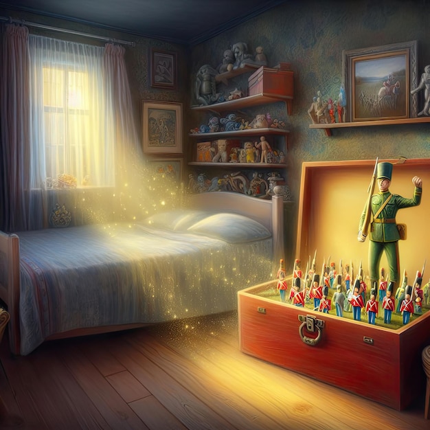 Toy soldiers in a child's room