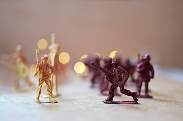 Toy soldiers go to battle