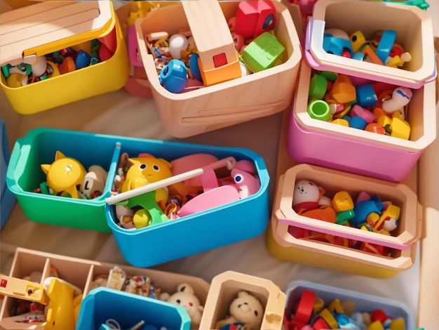 toy Storage Boxes in Children's Room