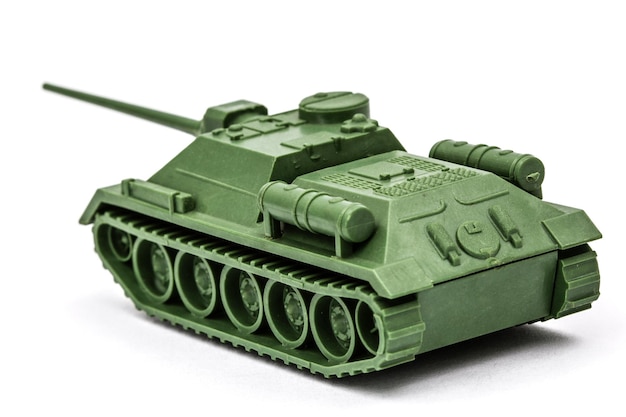 The toy tank isolate on white background