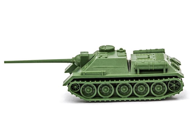 The toy tank isolate on white background